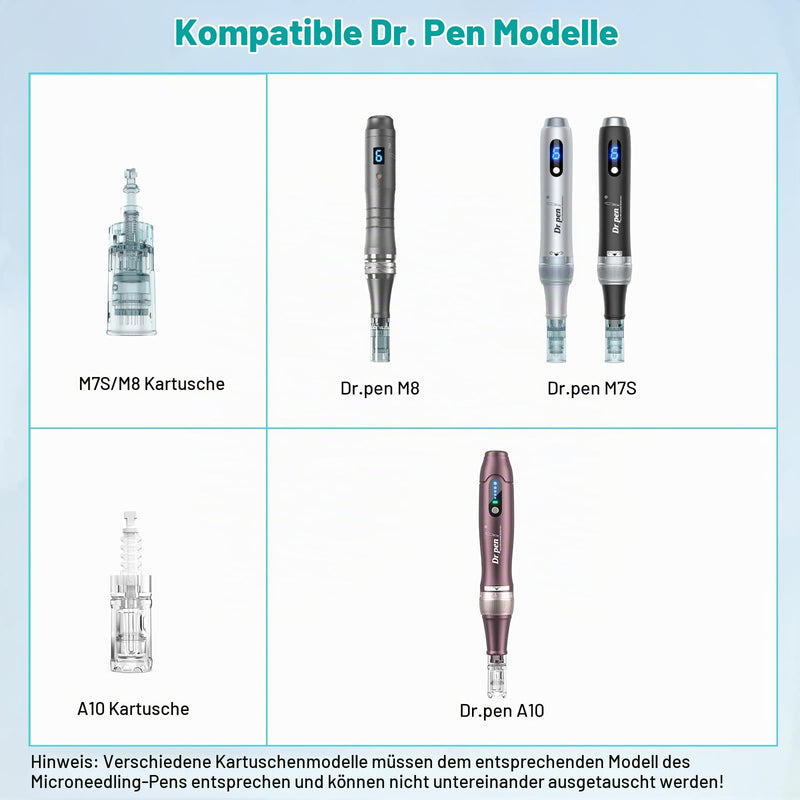 Dr. Pen Pack of 10 M8/M7S Cartridges, Original Cartridges 16 Pins | Original, for acne scars, indentations, scars and strips, Fit Dr. Pen Ultima M8/M7S azul1