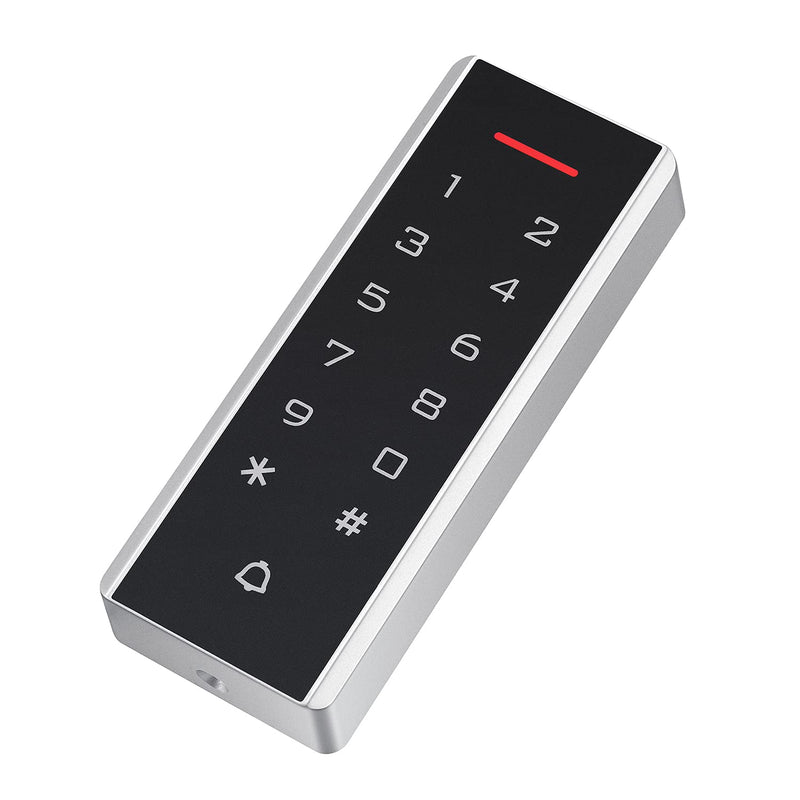 [Australia - AusPower] - Door Access Control System, 125KHz Proximity ID Card Access Control Keypad Support 1000 Users ID Card Reader Digital Keypad + 5PCS Keychains for Entry Access Controller Gate Opener Narrow Panel 