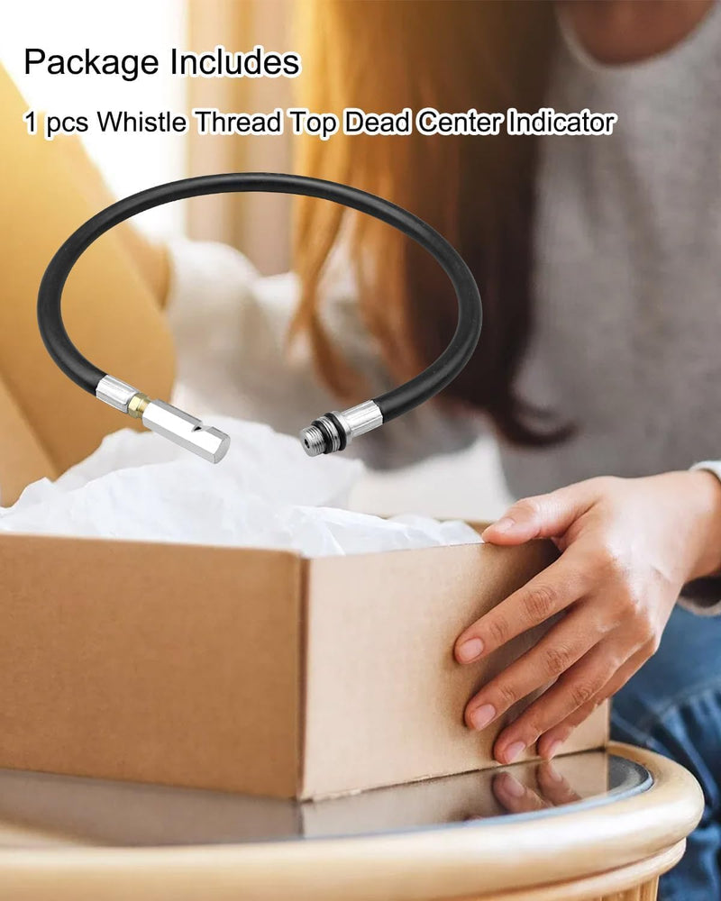 33650 Whistle Thread Top Dead Center Indicator, Universal Top Dead Center Tool with 14mm 18mm Spark Plug Ports Replace 8016MRG 7880 for Distributor Installation Timing Valve Adjustment