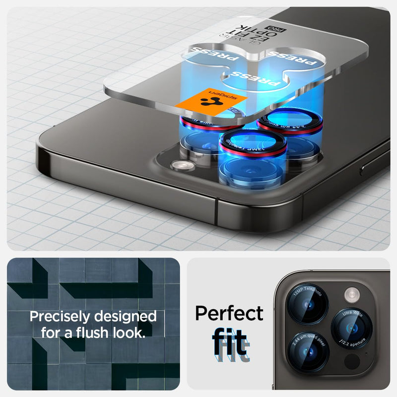 [Australia - AusPower] - Spigen Camera Lens Screen Protector [GlasTR EZ Fit Optik Pro] Designed for iPhone 15 Pro Max/iPhone 15 Pro/iPhone 14 Pro Max/iPhone 14 Pro [Case Friendly] - L-Series [2 Pack] 