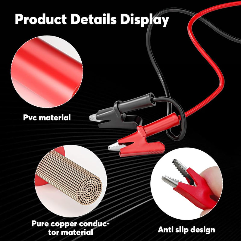 [Australia - AusPower] - Riisoyu Pack of 4 Double-Ended Crocodile Clips, 1000 V 15 A Double-Sided Crocodile Wire Cable 3.3 ft / 1 m Flexible Copper Cable Dual Ended Crocodile Wire Cable for Multimeter and Electrical Testing 