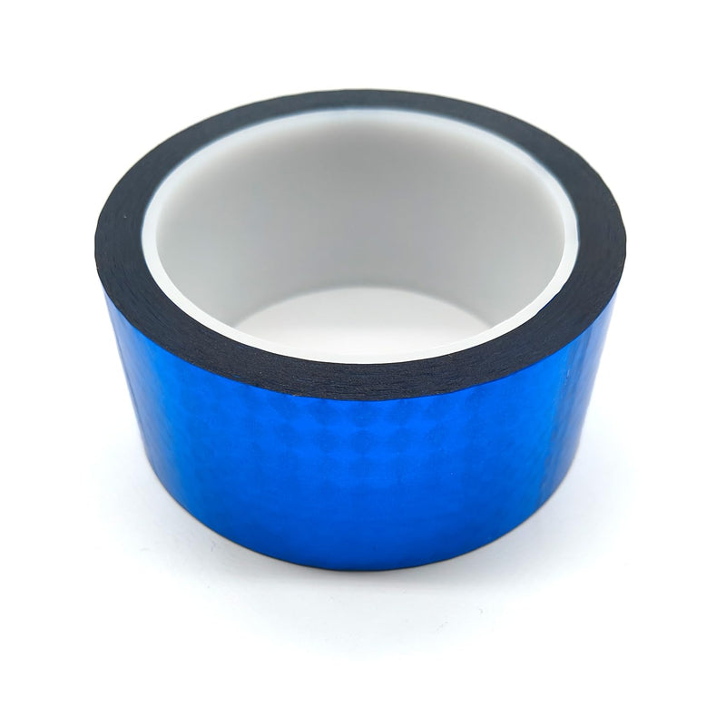 Reflective Crafting Tape, Graphic Glitter Holographic Prism Tape, for Craft Project, DIY Art, Holiday Packing, Wrapping, Keep Birds Away, 1.8 Inches by 55 Yards (Holographic-Blue) Holographic-Blue