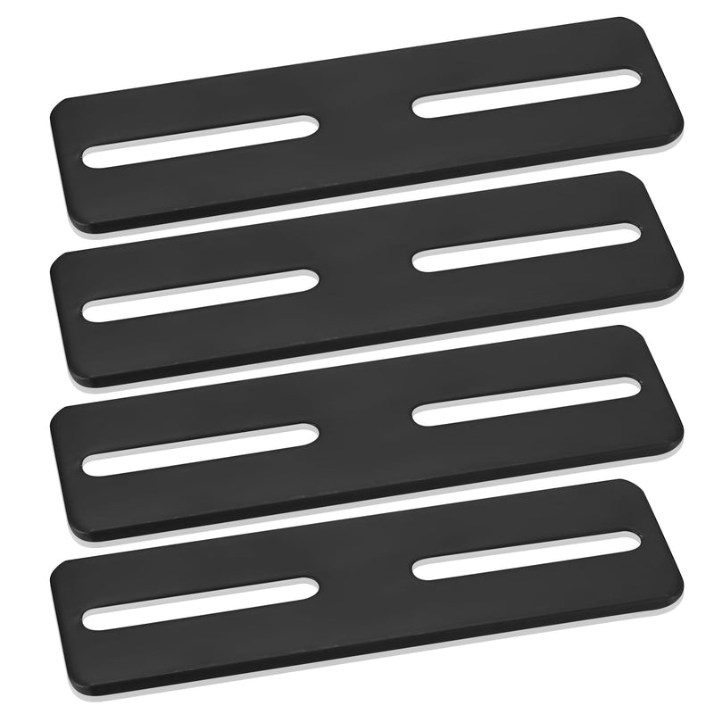 6 Pcs Flat Mending Plates, Flat Straight Brace Brackets Plates Support with Slots, Heavy Duty Flat Repair Plates Brace Strap Fixing Bracket Connector for Furniture Shelf (5.11lnch Black - 6pcs) 5.11lnch black - 6pcs