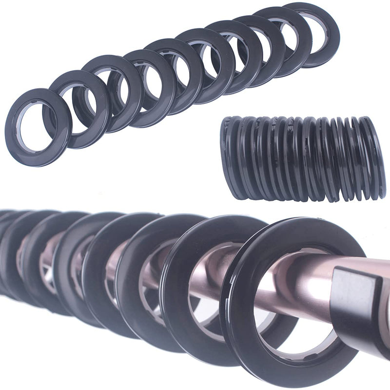 32 Pack Curtain Grommet, Inner Diameter 1-9/16"(40mm) Curtain Eyelet Rings Roman Ring Grommet Curtains Grommets kit for Casement Eyelet Tool Accessory (Black) Black