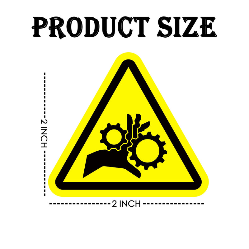 60 Pcs 2 Inch Triangular Pinch Point Safety Stickers Pinch Point Industrial Safety Warning Labels