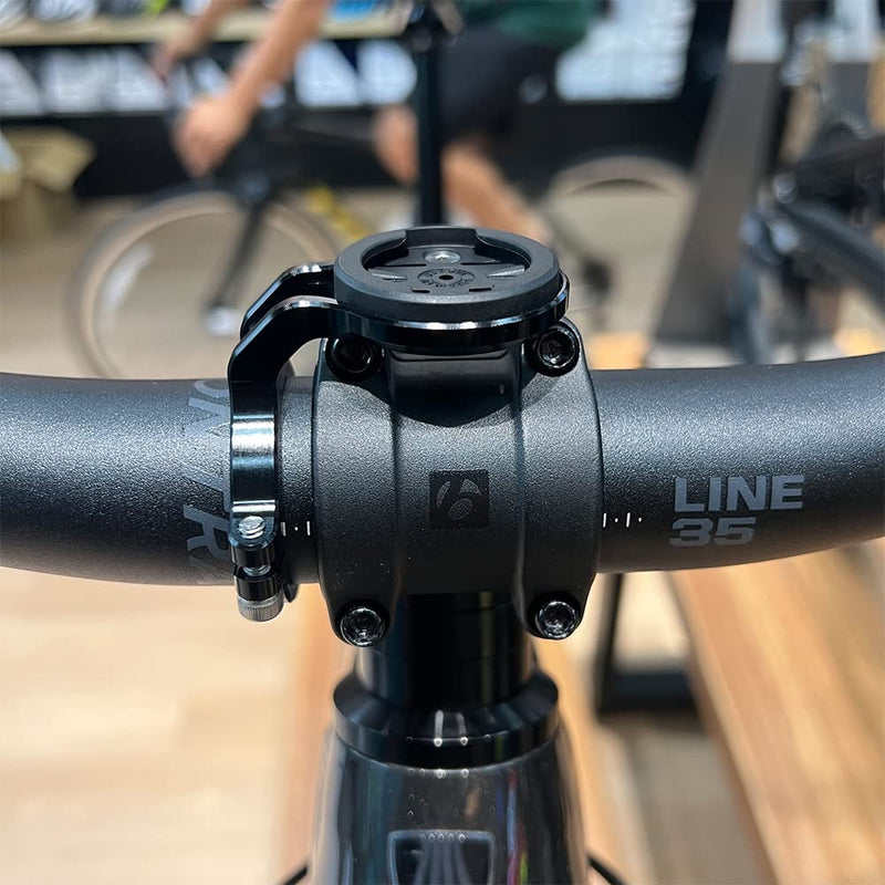 [Australia - AusPower] - Mountain Bike Mount for Garmin Edge Wahoo Elemnt Bryton Rider Stages Dash Hammerhead Karoo, Bike Stem Mount for Handlebar 35mm(Black) 
