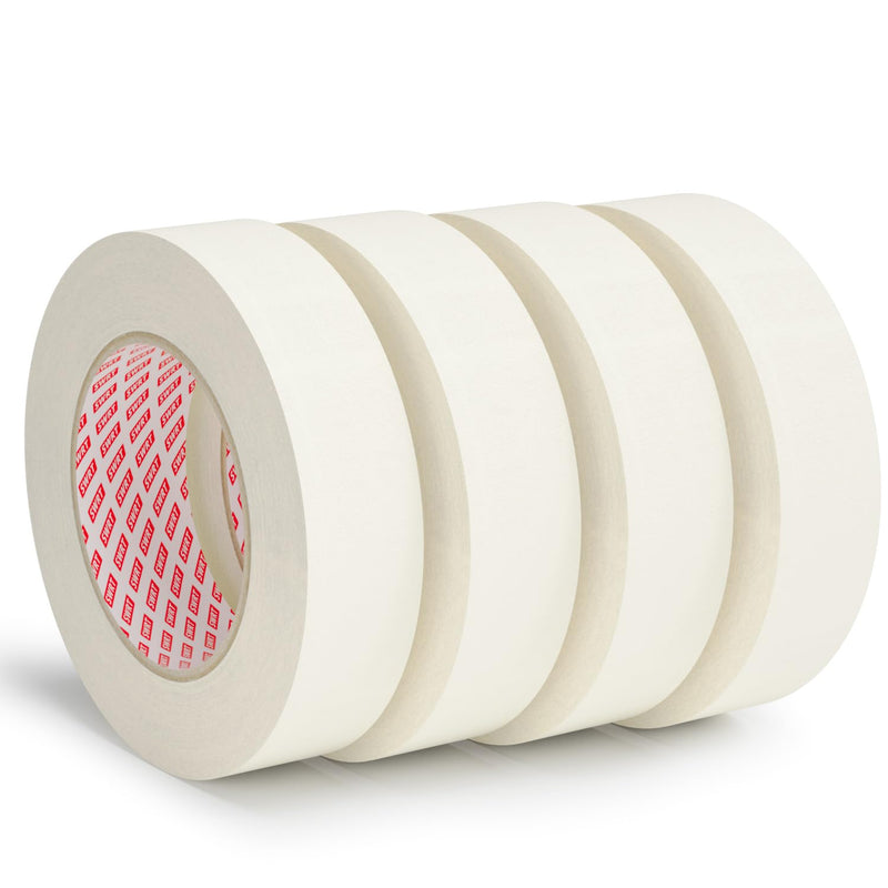 SWRT Masking Tape 1 Inch x 55 Yards – 4 Rolls (220 Yards Total), Strong Adhesive, Easy Tear, Clean Removal Painter’s Tape for Painting, Labeling, Crafts, Home & Office, White 1 Inch x 55 Yards x 4 Rolls