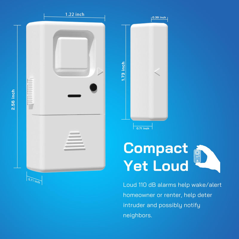 [Australia - AusPower] - Door Window Alarms - 4 Pack - Adjustable Volume, Chime/Alarm, Wireless, Door Window Alarm Sensor for Home Security, Kids Safety, Door Open Alert Security Alarm for Home, Apartment and more, by Rosmila 