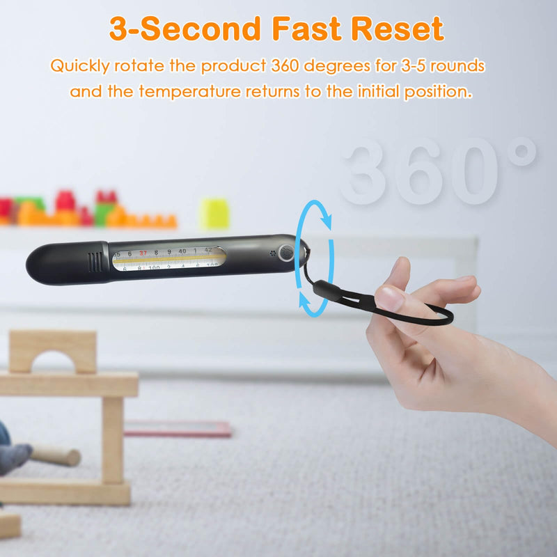 [Australia - AusPower] - Mercury Free Glass Thermometer for Adults- Armpit Fever Thermometer with Drop-Resistant Case, Rechargeable Reading Light, 3-Second Reset,Time Reminder, Children Lock by HARIKA LIFE(White) White 