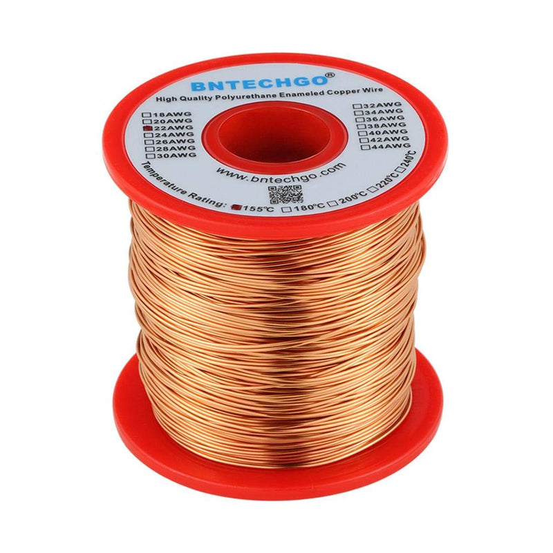[Australia - AusPower] - BNTECHGO 22 AWG Magnet Wire - Enameled Copper Wire - Enameled Magnet Winding Wire - 1.0 lb - 0.0256" Diameter 1 Spool Coil Natural Temperature Rating 155? Widely Used for Transformers Inductors 22 gauge enameled magnet wire 1 lb natural 1 lb 