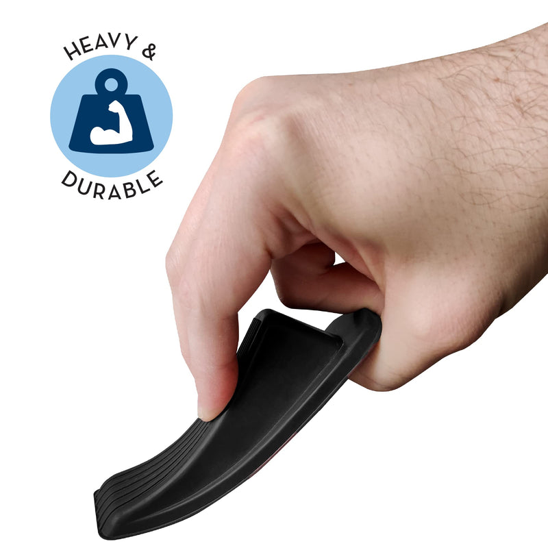 [Australia - AusPower] - S&T INC. Heavy Duty Rubber Door Stopper for Residential and Commercial Use, Black, 4.8 in. x 2.2 in. x 1.3 in, 2 Pack Black 2Pack 