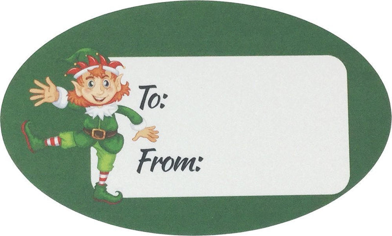 Elf Presents Gifts Tags Christmas Holiday to from Labels 1 1/2 x 2 1/2 Inch 100 Total Stickers