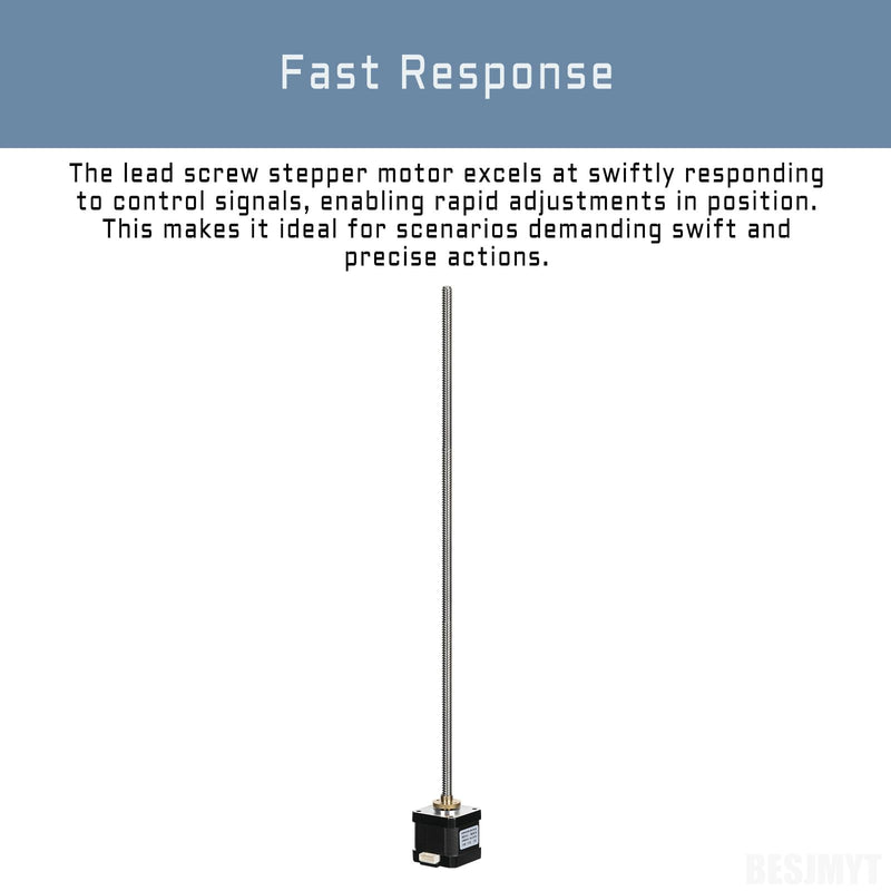 Nema 17 Stepper Motor Integrated 15.75in(400mm) T8 Lead Screw 1.7A Brass Nut 1m Cable 2 Phase 4 Lead 0.4Nm/56.64oz.in Bipolar High Torque 42x40mm Motors for 3D Printer/CNC Machine/Automation