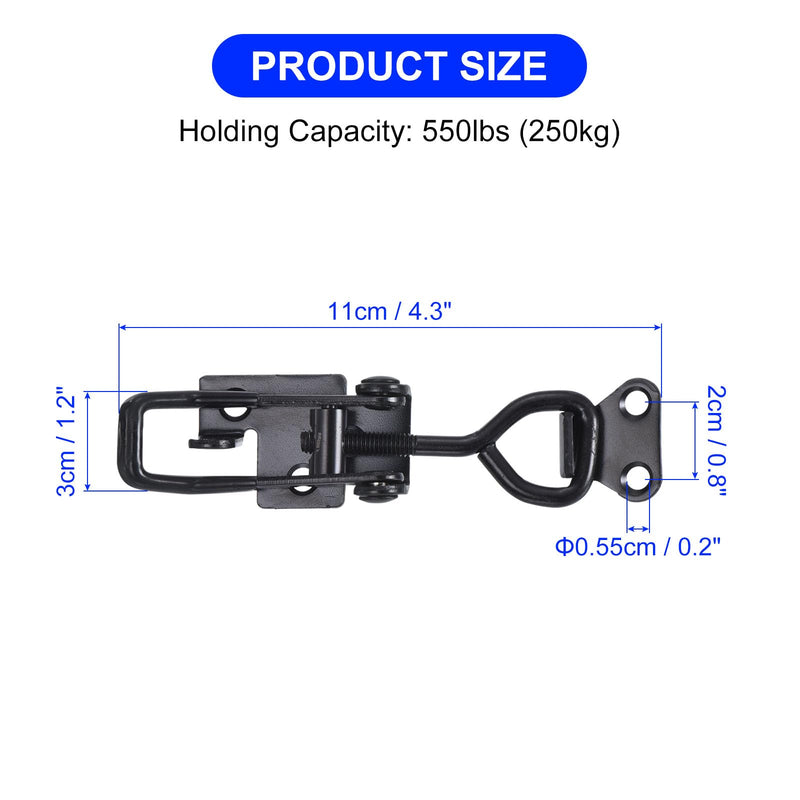 [Australia - AusPower] - uxcell 6 Pack Adjustable Toggle Clamp, Metal Pull Latch Clamp, 4002 Style Quick Release Pull Latch Toggle Clamp, for Cabinet Door Case Trunk, Black Not Included Screw 