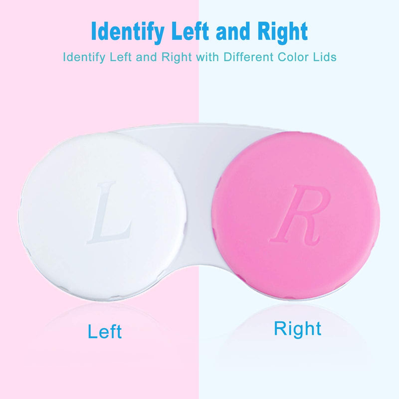 [Australia - AusPower] - 12PCS Contact Lens Case, Colorful Contact Lens Box Left/Right Eyes Holder Container, Outdoor Mini Contact Lens Soak Storage Kit for Travel&Home. 