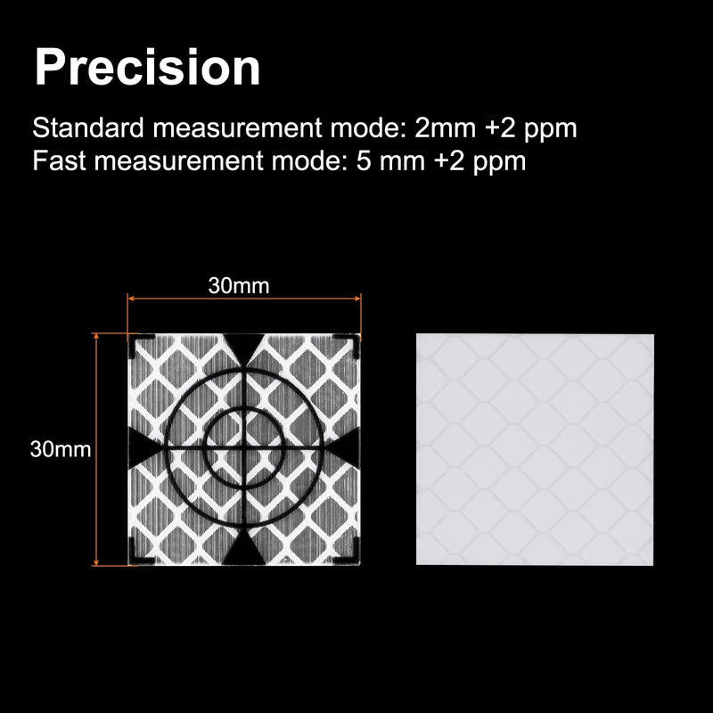 HARFINGTON 30pcs Survey Reflector Sheets 30x30mm Self-Adhesive Reflective Tape Survey Target Mark for Total Stations, Silver Tone