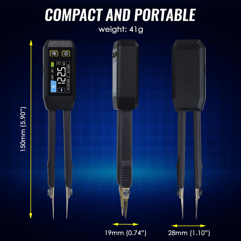 [Australia - AusPower] - 10kHz LCR Meter Tweezer, ESR Meter, Mini SMD Multimeter, Capacitance Inductance Continuity Diode Tester, Measurement Electronic Component Multimeter, Rechargeable Component Diode Tester-LCR-ST1 