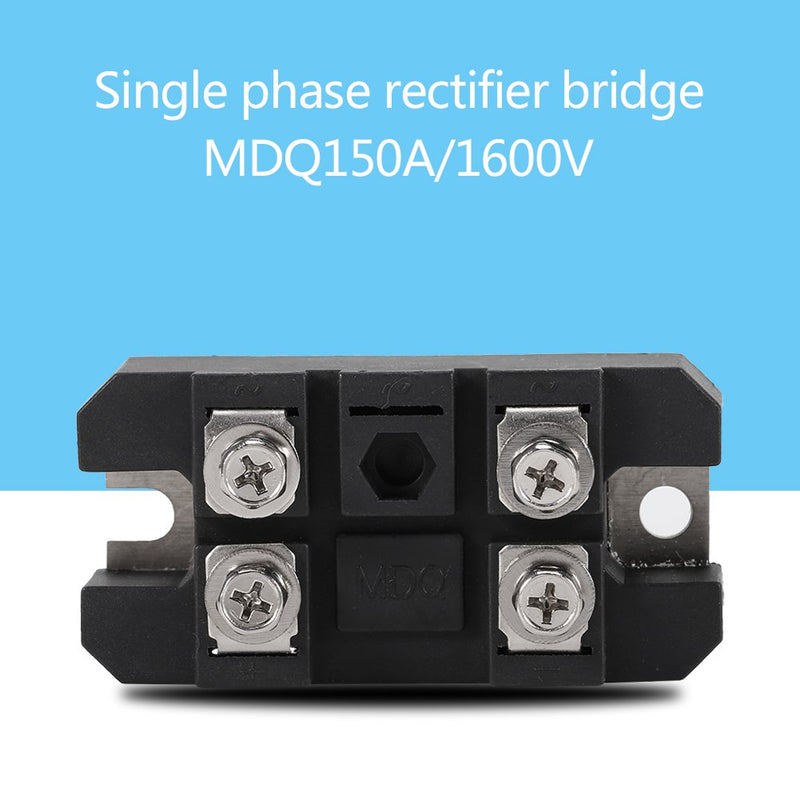 Black Single Phase Diode Bridge Rectifier Module 150A Amp High Power 1600V 4 Terminals MDQ-150A-1600V