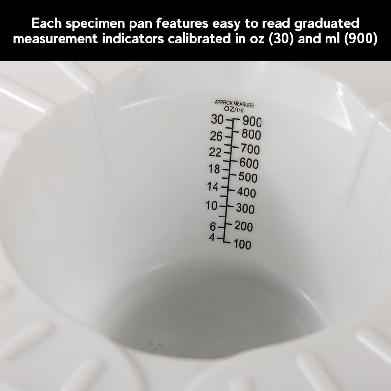 [Australia - AusPower] - Graduated Specimen Collector Pans [Pack of 5] Toilet Nursing Hat for Urine, Vomit & Stool Collection Fits Over Toilets and Commodes - 30 oz for Women and Elderly (5) 