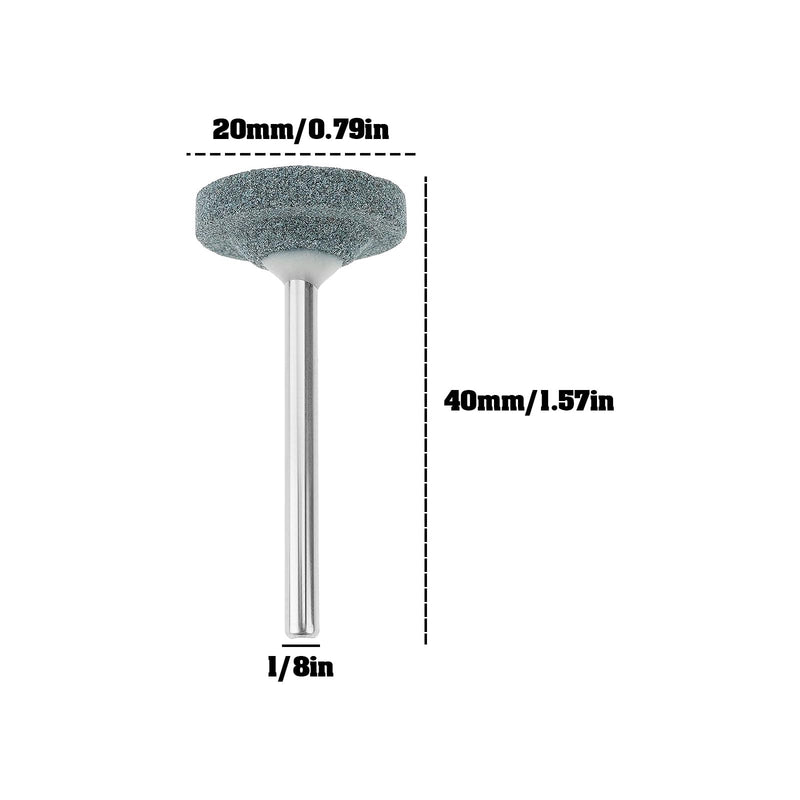 [Australia - AusPower] - Briny River Pack of 10 20 mm Silicon Carbide Whetstone Wheel 1/8 Shank Compatible with Dre-mel 