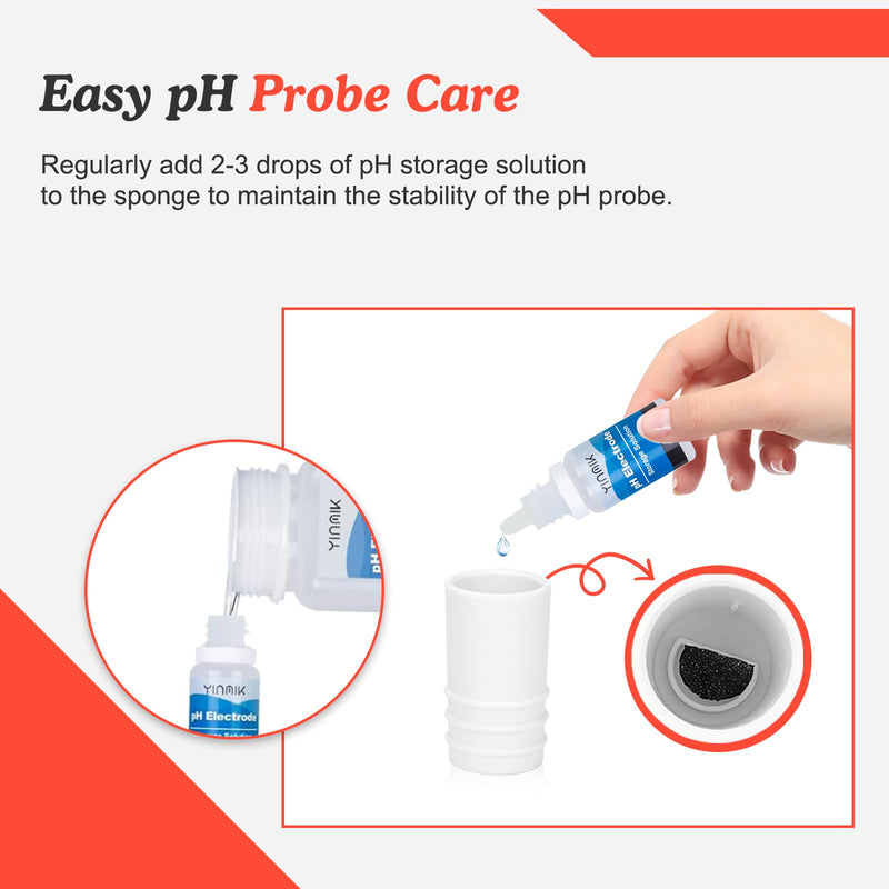 [Australia - AusPower] - YINMIK Food pH Meter with pH Storage Solution 