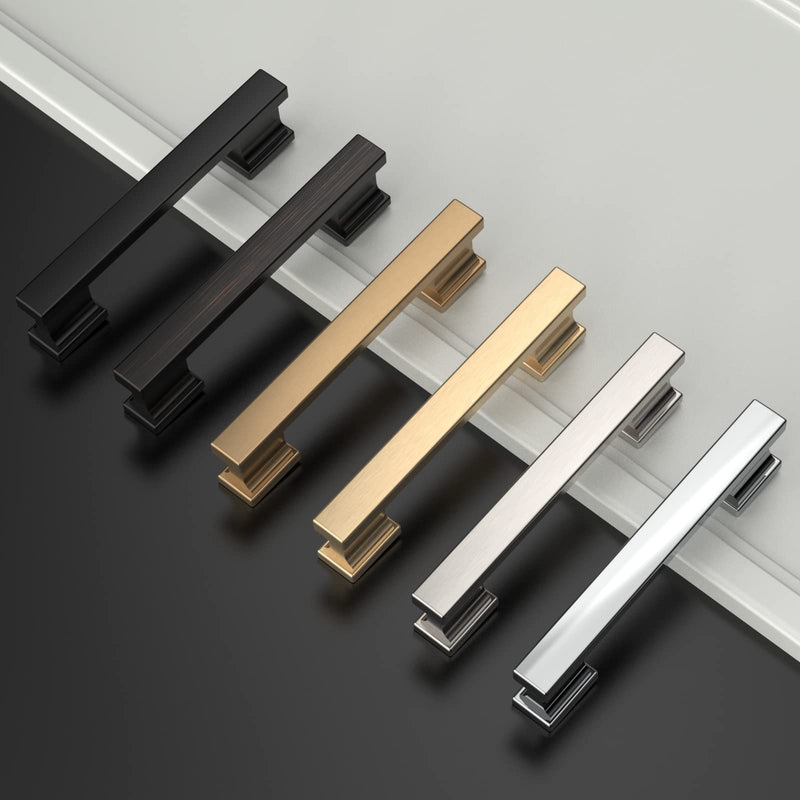 Asidrama 6 Pack 3.75 Inch(96mm) Polished Chrome Kitchen Cabinet Handles, Cabinet Pulls Kitchen Cabinet Hardware for Cupboard Drawer Pulls 3.75" Hole Center