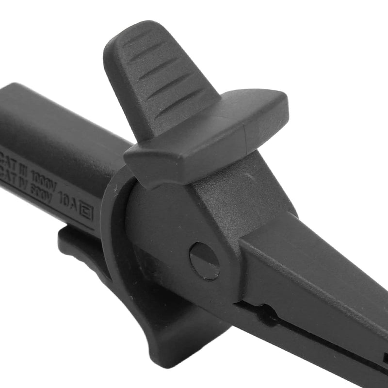 [Australia - AusPower] - Insulated Battery Clamp 20mm Opening 600V to 1000V/10A Current Test Clip for Car Trucks Electrical Projects (Black) Black 