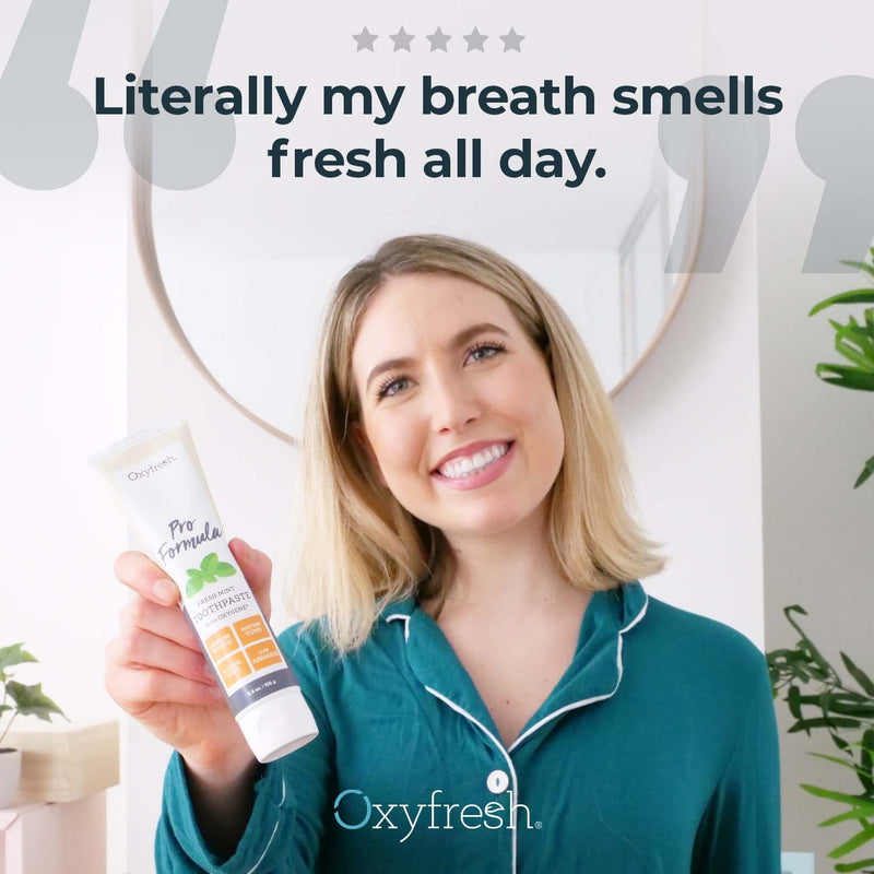 Oxyfresh Pro Formula Fresh Mint Toothpaste – Gentle Low Abrasion - Cosmetic Fluoride Free - for Bad Breath, Sensitive Teeth and Gums with Natural Essential Oils - 5.5 oz (Pack of 3) 5.5 Ounce (Pack of 3)