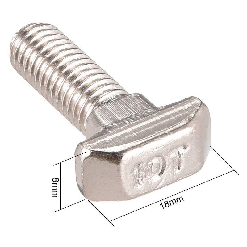 [Australia - AusPower] - uxcell M8x25mm T-Slot Drop-in Stud Sliding Screw Bolt Carbon Steel 20pcs for 40 Series European Standard Aluminum Profile 