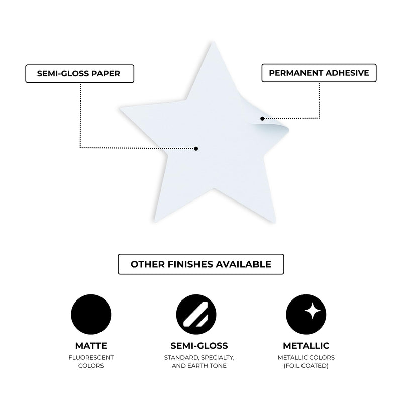 ChromaLabel 3/8 Inch Star Stickers, School Reward Sticker, White Star Stickers Small - 1000 Star Sticker Labels per Dispenser Box, White 3/8"