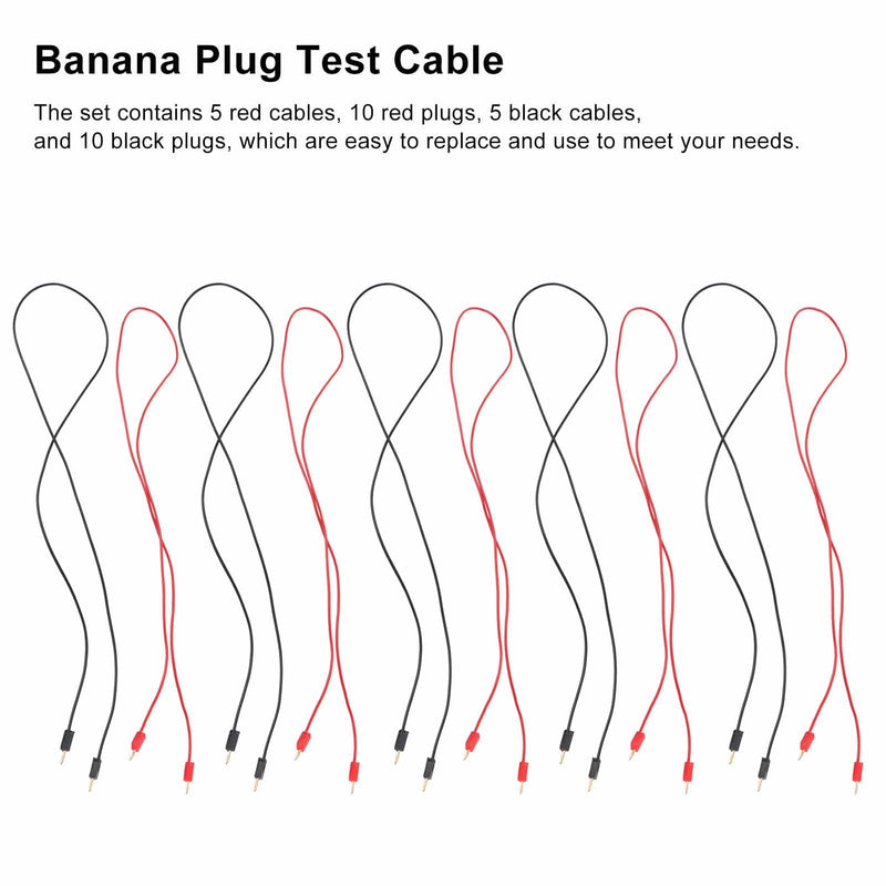 [Australia - AusPower] - 5 Sets Banana Plug Test Line Gold Plating Banana Plug Test Cable with 2mm Jack Test Leads Sets Multi Testers for Electrical Projects 
