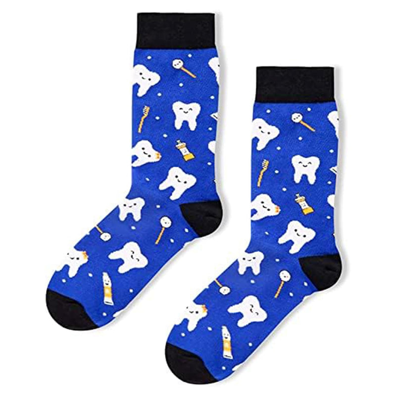 [Australia - AusPower] - HAPPYPOP Men Doctor Medical Math Optometry Golfing American Flag Socks, Gifts For Nurse Graduation Poker Music Lover Medium Dentist 2 Pack 