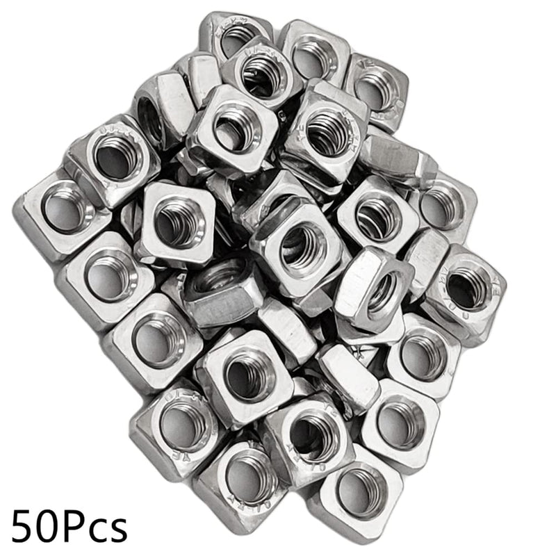 [Australia - AusPower] - M6 Square Nuts, Machine Screw Nuts, 304 Stainless Steel, Metric, 50Pcs M6 