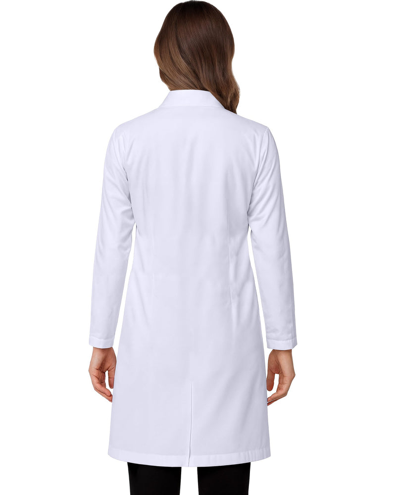 NY Threads Professional White Lab Coat for Women, Long Sleeve Medical Coat Large (Pack of 2) White/White