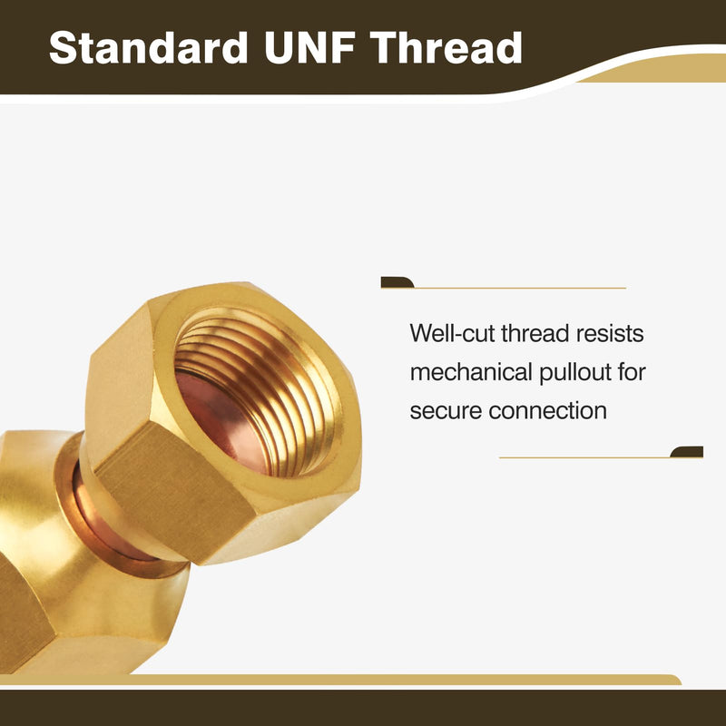 [Australia - AusPower] - 3/8" x 3/8" Female Flare Brass Tube Fitting For Propane, Fuel, Oil, LP and Natural Gas, Flare Swivel Adapter, Tube Fitting, NSF & UPC Certified, 2Pack 3/8"Female x 3/8"Female-2 Pack 