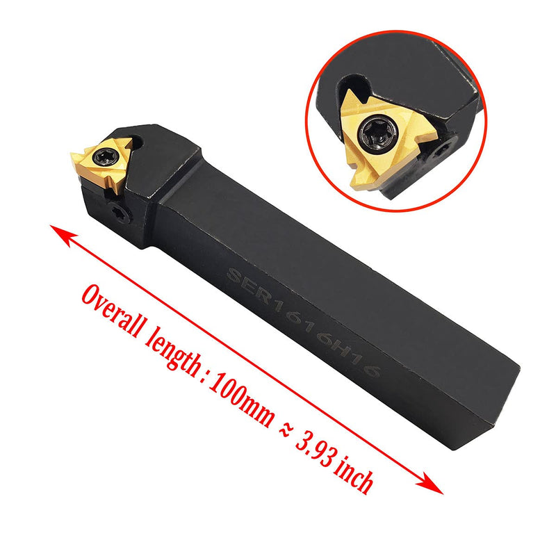 [Australia - AusPower] - 5/8" 3/4" Lathe Tool Threading Insert Turning Tool Holder SER1616H16 SER2020K16 SER2525M16 with Indexable Threading Turning Insert 16ER AG60 Cutting Insert Blade (5/8" (16 * 16mm)) 5/8" (16*16mm) 
