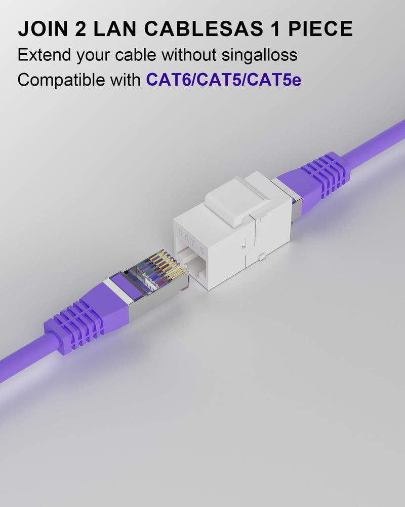 RJ45 Cat6 Keystone Coupler, 40-Pack, White | Cat 6 Keystone Jack Ethernet Coupler Female to Female for Cat6/Cat5e/Cat5 Network Cable 40Pack Cat6 UTP