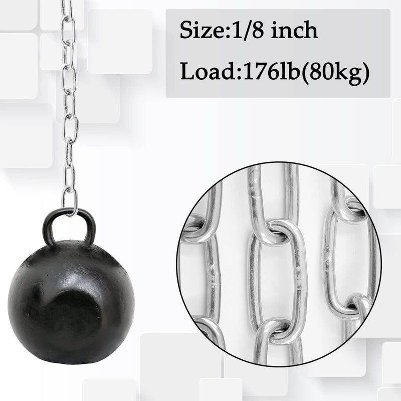 [Australia - AusPower] - 1/8 Inch 304 Stainless Steel Chain, 6.5ft Length Metal Chain Link Heavy Duty Utility Chain for Home Improvement,Hanging Clothes, Plants and Pet Towing 1/8 Inch 