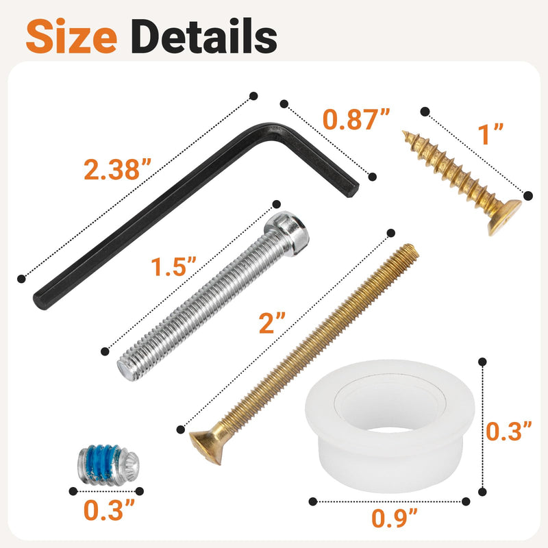 [Australia - AusPower] - Bushing Screw Pack 1/2 Diameter Replacement Parts for Andersen Inswing Outswing Hinged Patio Doors, Fits for 400 Series Frenchwood Patio Doors (Replace Part Number 2579756) 
