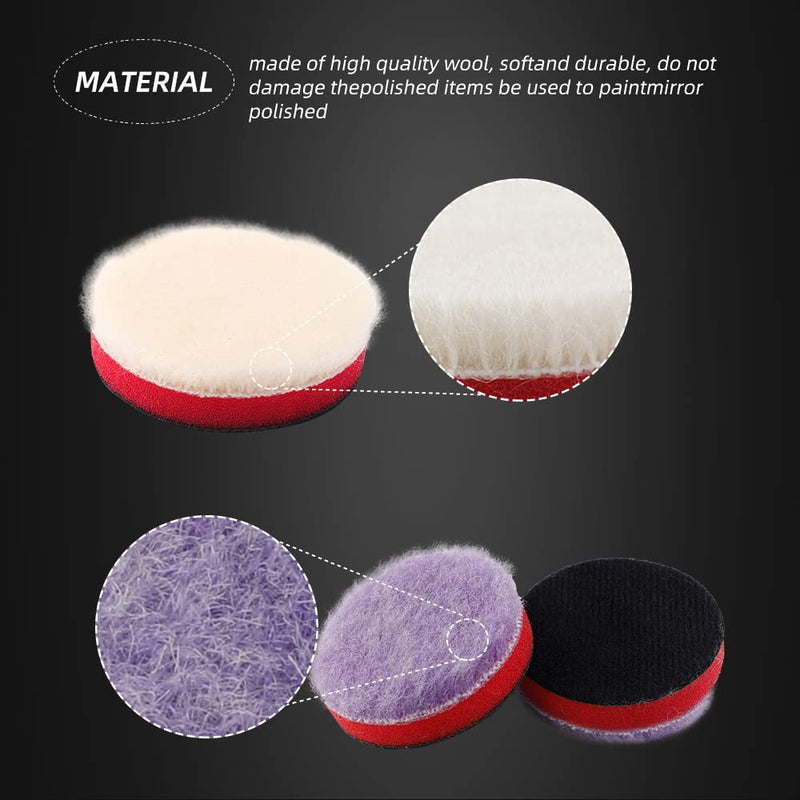 [Australia - AusPower] - SPTA Mini Polishing Pads Set, 21 Pcs 2 inch/50mm Sponge Polishing Pads and Wool Buffing Pads, Car Foam Detail Polishing Pad Kit Mix Color for Car Detail Polishing and Waxing, Small Area Polishing 2inch(50mm) 21Pcs Mini Polishing Pads Sets 