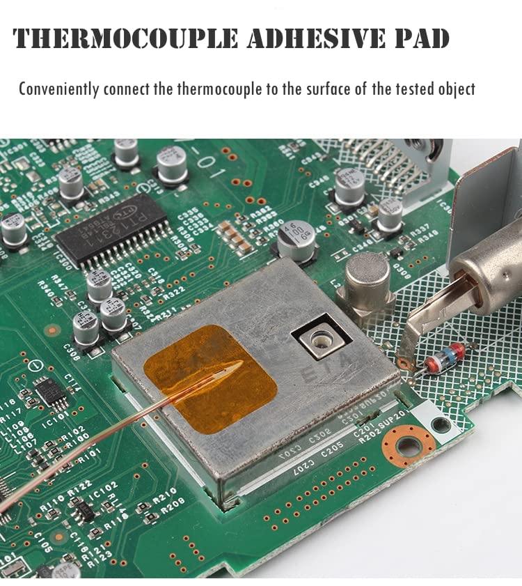 [Australia - AusPower] - Thermocouple Adhesive Pad,Thermocouple Adhesive Tape,200 ℃ thermostability Stickers,Electronic Test Accessories,Special Fixed Adhesive Tape for Temperature Sensing Line(C. 500 Sheets) 