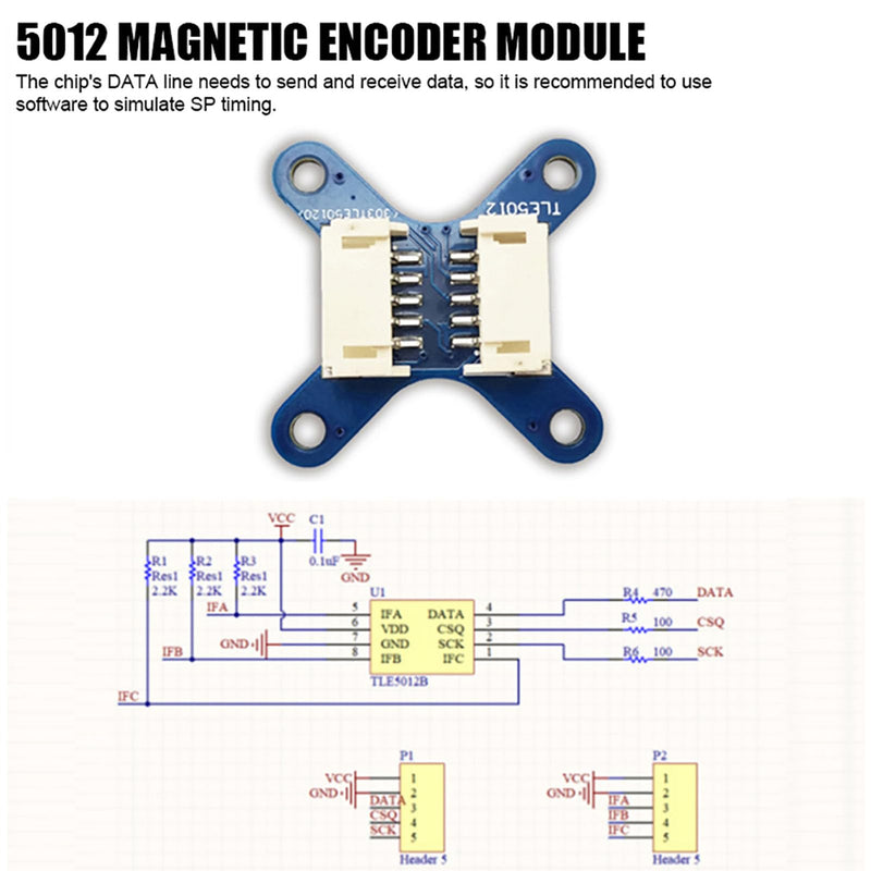 [Australia - AusPower] - Risegun TLE5012 Magnetic Encoder Module Magnetic Induction Angle Measuring Sensor Module FOC 15 Bit High Accuracy 