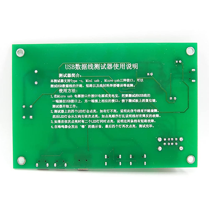 [Australia - AusPower] - USB Cable Tester, 3-in-1 Data Wire Test Fixture Precise Charging Test Card Type-C/Mini USB/Micro-USB USB Cable Test Triad Tester Card 