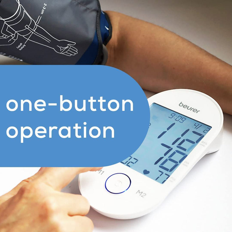 [Australia - AusPower] - Beurer BM55 Blood Pressure Machine  XL Backlit Display, Arrhythmia Alarm, Portable Storage Kit, 2 Users, Automatic Blood Pressure Cuff, Resting Indicator  Blood Pressure Monitor Batteries Included BM55 - Premium XL Backlit Display 