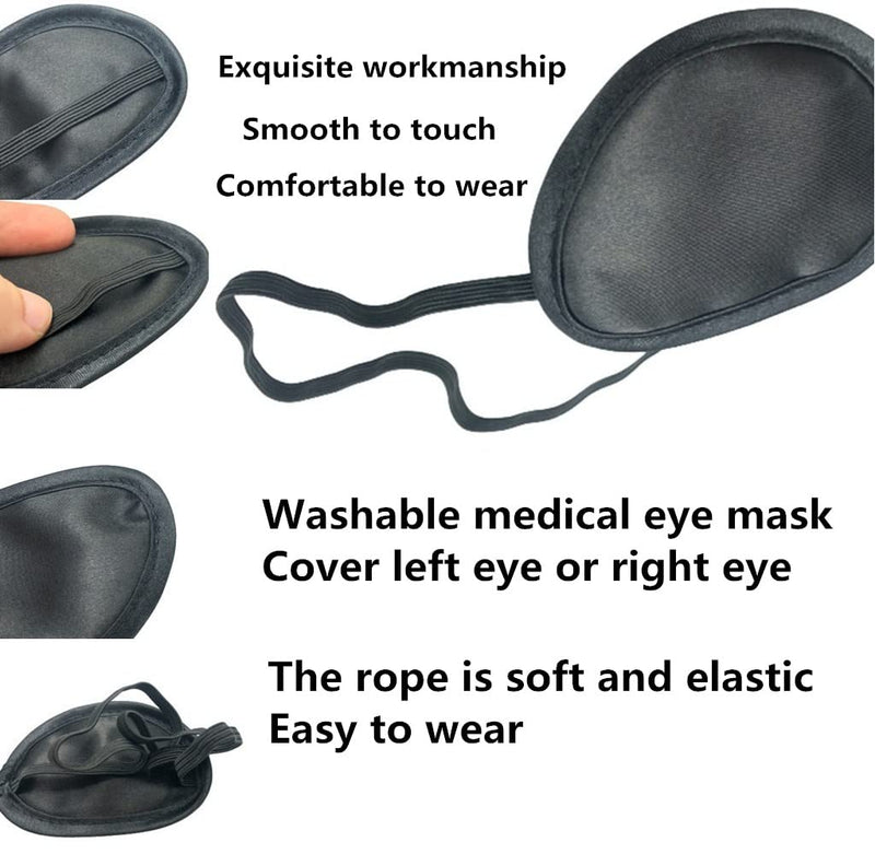 [Australia - AusPower] - Monocular Black Eye Patch, Washable, Amblyopia, Medical Eye Patch, Pirate Suit for Adults and Children 