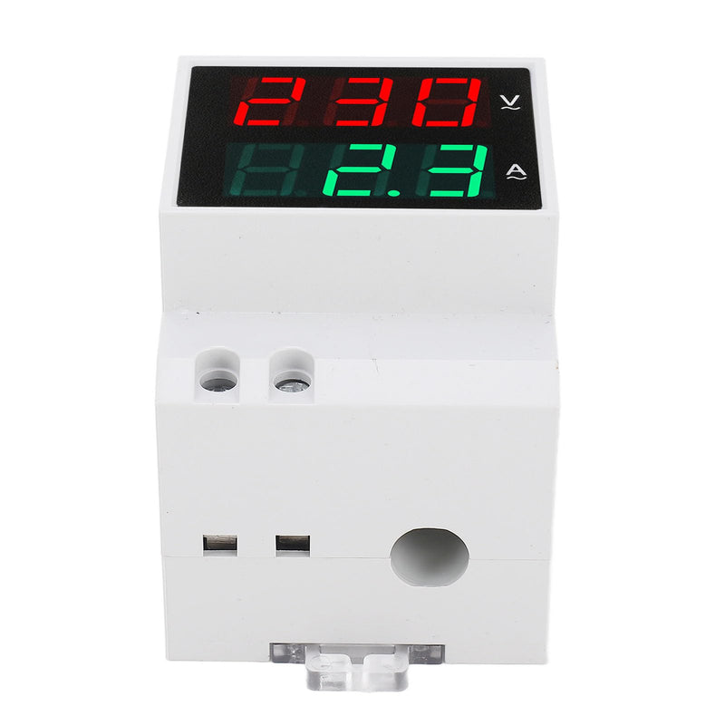 SEAFRONT AC DIN Rail Meter 80-300V 0-99.9A DIN Rail Installation Digital AC Voltmeter Ammeter, Single-Phase Energy Meter with LED