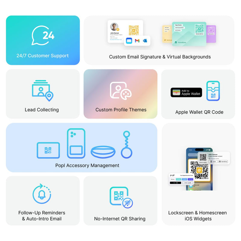 [Australia - AusPower] - Popl Digital Business Card - Smart NFC Networking Card - Tap to Share - iPhone & Android (Prism) Prism 
