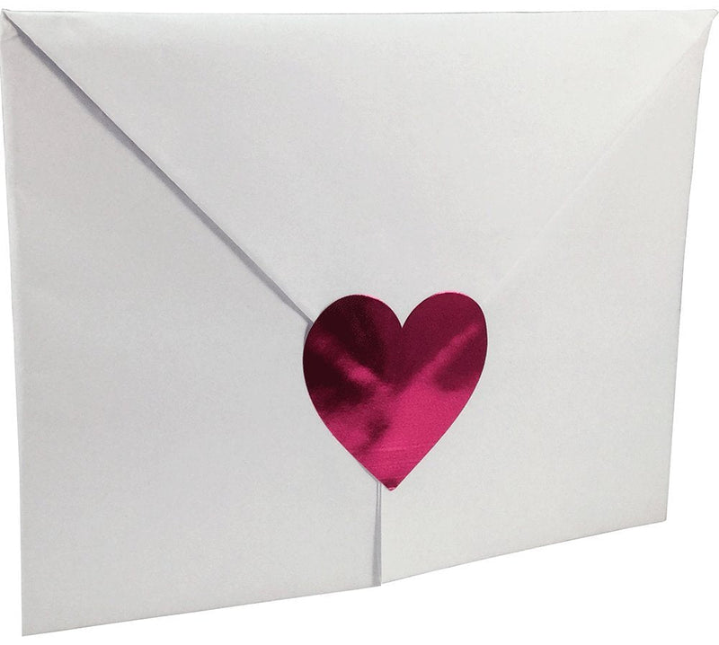 Metallic Rose Heart Stickers Valentine's Day Crafting Scrapbooking 1.5 Inch 500 Adhesive Stickers Metallic Rose