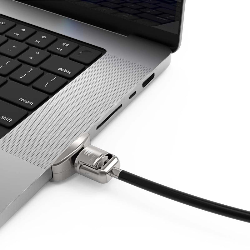 [Australia - AusPower] - Compulocks Ledge Lock Adapter for MacBook Pro 14" M1, M2 & M3 with Keyed Cable Lock Silver 