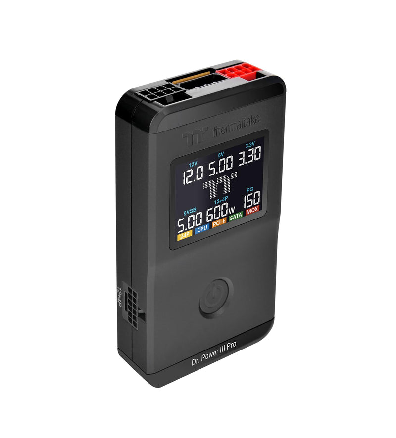 Thermaltake Dr. Power III Pro Power Supply Tester | LCD Diagnostics | ATX12V v3.1 | PCIe 12V‑2x6 | Auto/Manual | Alarm